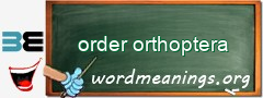 WordMeaning blackboard for order orthoptera